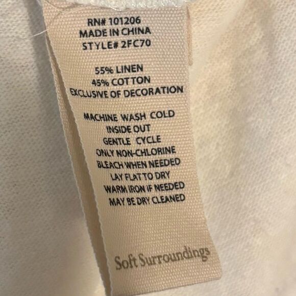 Soft Surroundings Linen Cotton Open Front Duster Long Line Cardigan Sweater XS - Picture 11 of 16